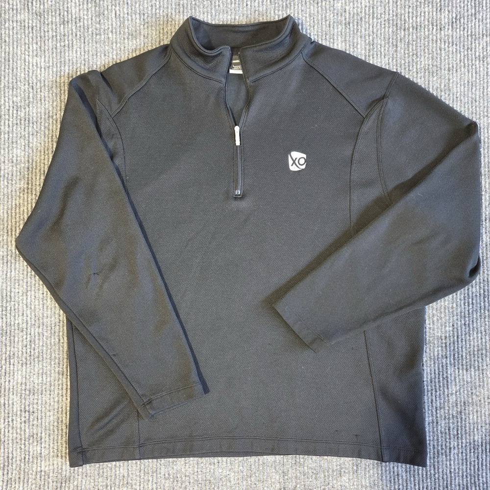 Nike Golf Mens Black Quarter Zip Pullover Sweater XO Logo‎ Large L